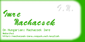 imre machacsek business card